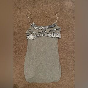 Stylish Gray Women's Camisole with Ruffles